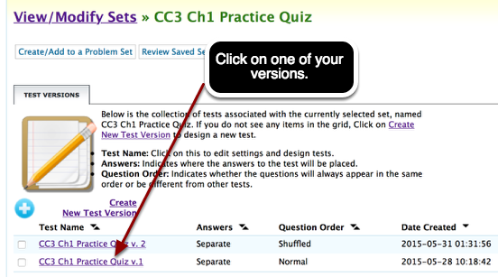 Select the version.