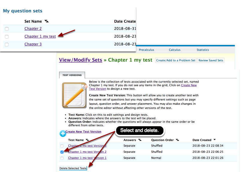 Click on &quot;Create New Test Version.&quot;