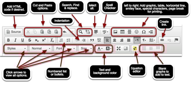 Online Editor: Modify test/quiz.