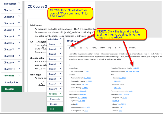 CPM eBooks - CC Course 3 Index