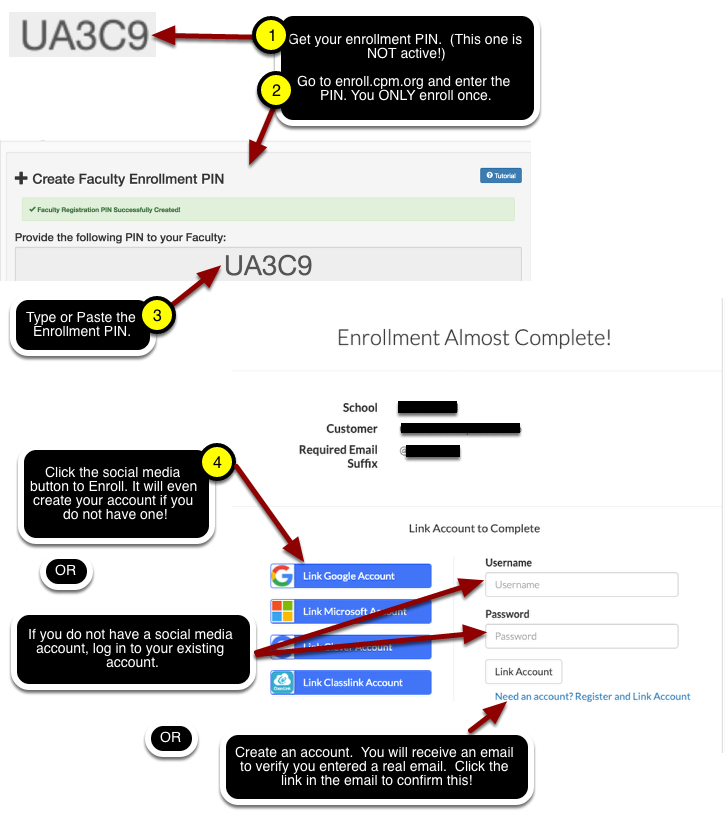 An Enrollment PIN allows the teacher to: