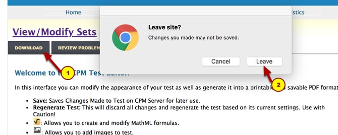 5. Choose search results per page and problem type.