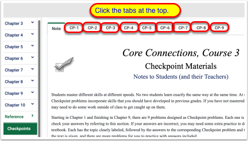 CPM eBooks - CC Course 3 Checkpoints