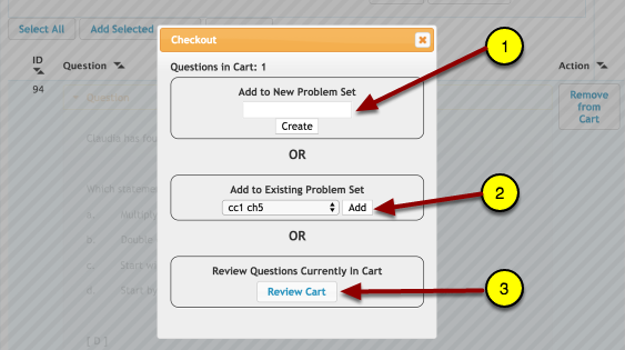 To add to an existing set of questions: