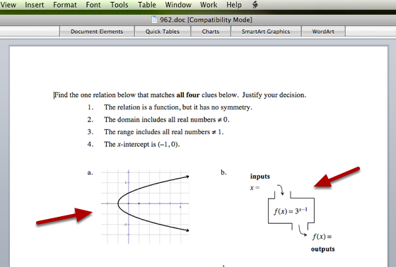3. The graphics now appear with the problem.