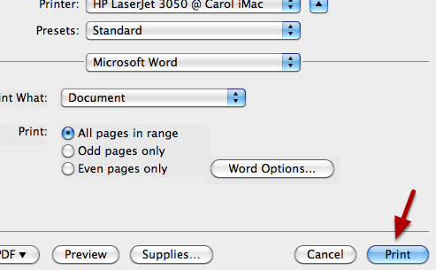 Print.  Then go back and unclick the &quot;hidden text&quot; check box.