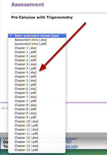 2. The link takes you to the site where each of the chapter files are located.